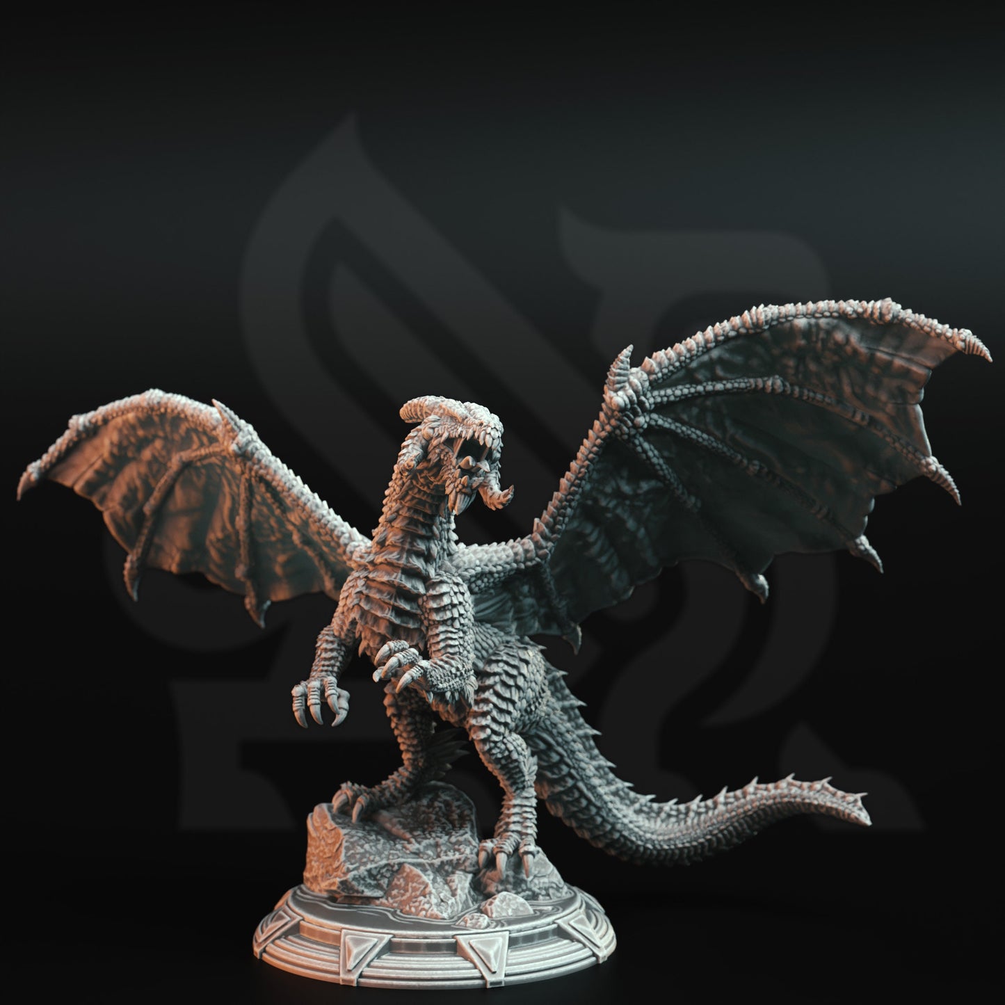 Giant Figure - Ancient Red Tyrant Dragon - Rokarthion with 100mm base print 3d 12k miniature Gift Idea mini | Dungeons & Dragons | DM Stash