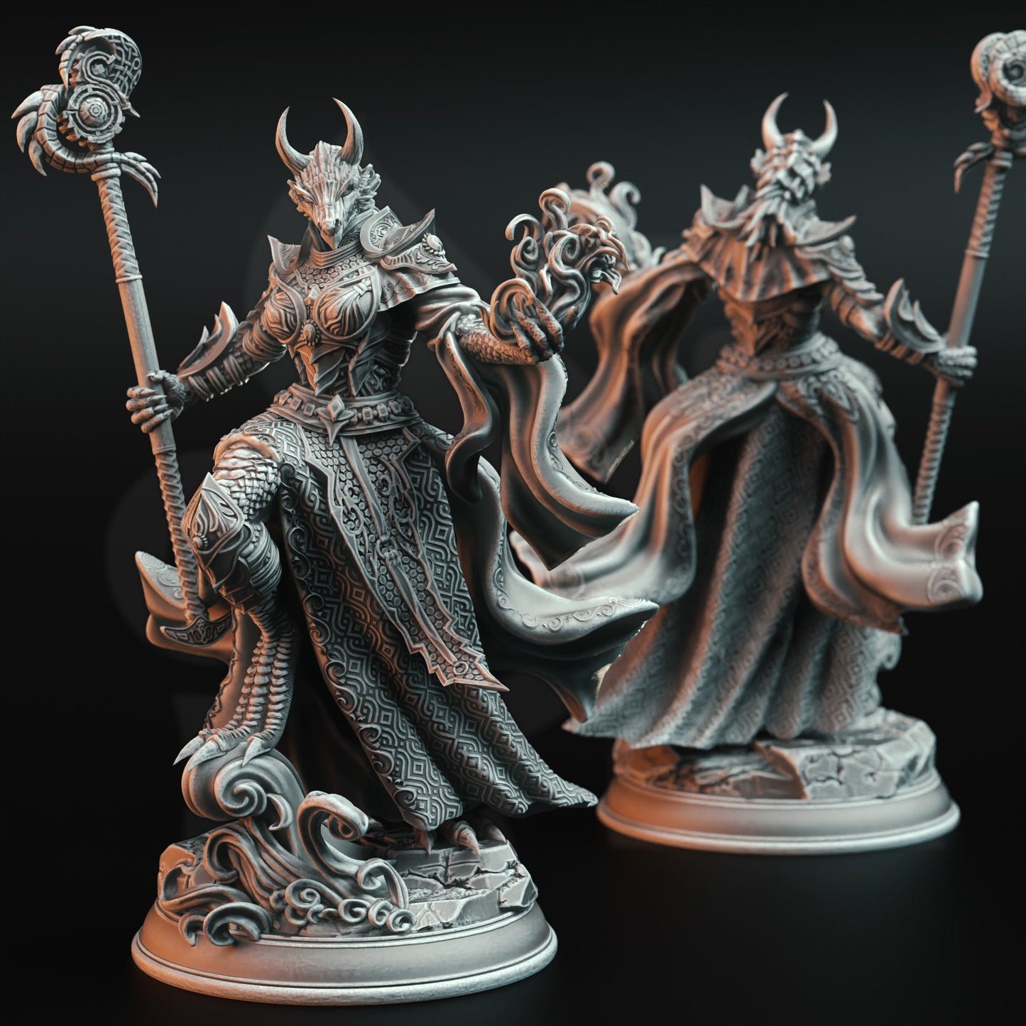 Ascended Dragon Warlock - Tharvaya Warrior figure with base print 3d 12k miniature Gift Idea mini | Dungeons & Dragons | Tabletop | DM Stash