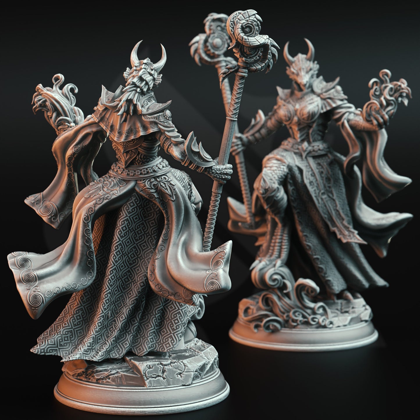 Ascended Dragon Warlock - Tharvaya Warrior figure with base print 3d 12k miniature Gift Idea mini | Dungeons & Dragons | Tabletop | DM Stash