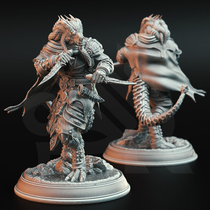 Dragonborn Assassin Rogue - Umbrascale Warrior figure with base print 3d 12k miniature Gift Idea mini Dungeons & Dragons Tabletop | DM Stash