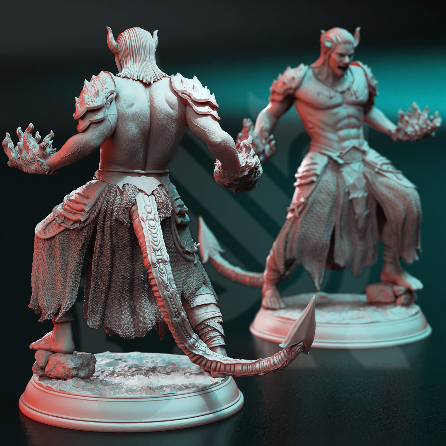 Tiefling Devil Servants Pack  The Converted (3 Variants) Figure + Base print 3d 12k miniature Gift Idea Dungeons & Dragons Tabletop DM Stash