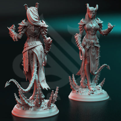 Tiefling Fiend Warlock - Skardi Demon Devil Figure + base print 3d 12k miniature Gift Idea mini |Dungeons & Dragons | Tabletop | DM Stash