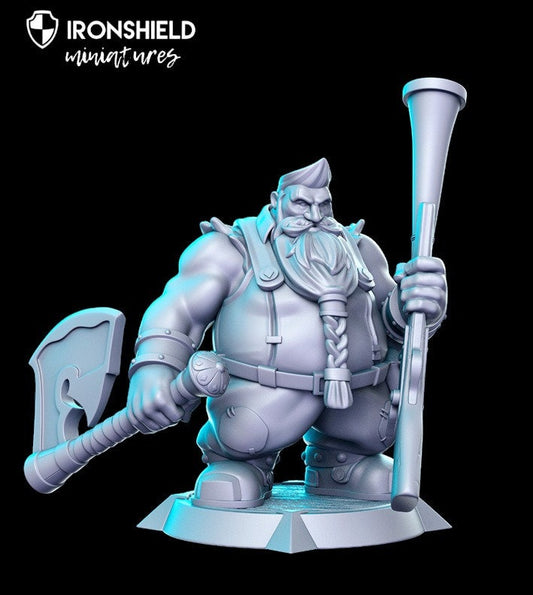 Guldram - war dwarf with a shotgun for dnd figure print 3d miniature miniatures | Gift Idea | Dungeons and Dragons | Tabletop | RN Estudio