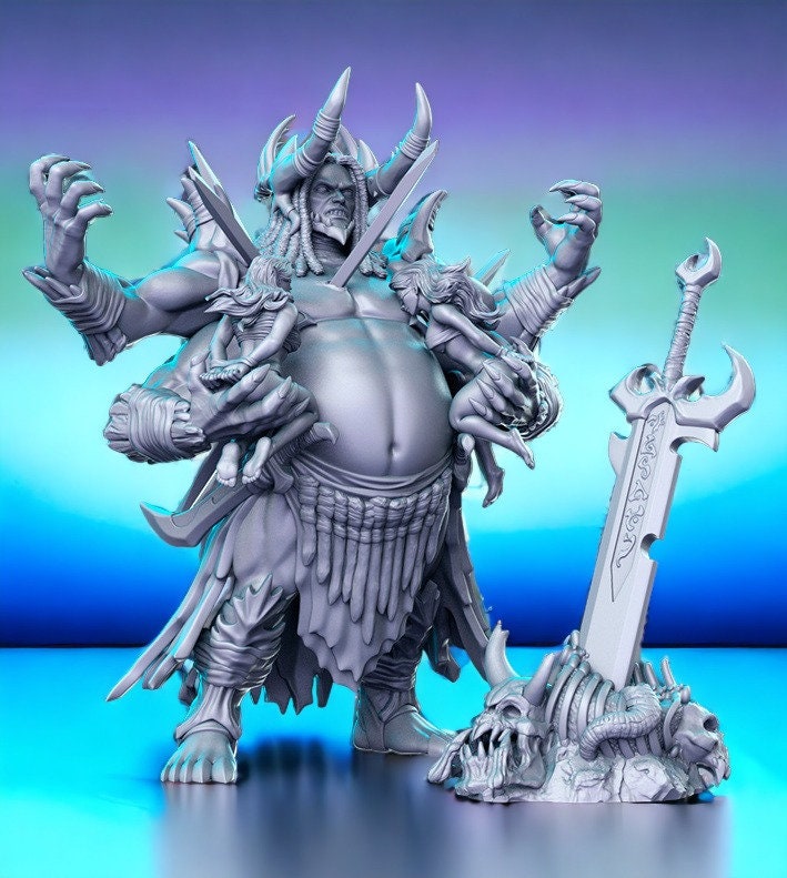 Kujla Warchief - god of chaos for dnd figure print 3d miniature miniatures | Gift Idea | Dungeons and Dragons | Tabletop | RN Estudio