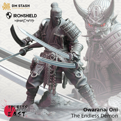 Owaranai Oni - Samurai The Endless Demon 12k Figure + base print 3d RPG miniature Gift Idea mini | Dungeons & Dragons | Tabletop | DM Stash