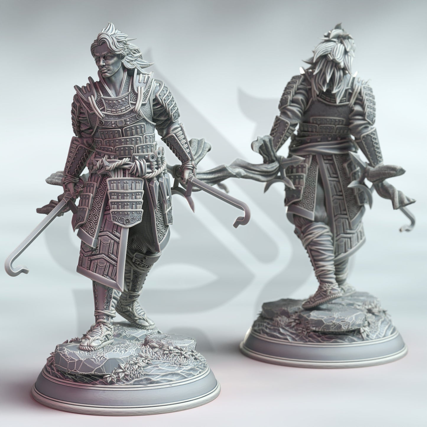 Kenshi Kitsune - Samurai of the Fox 12k Figure + base print 3d RPG miniature Gift Idea mini | Dungeons & Dragons | Tabletop | DM Stash