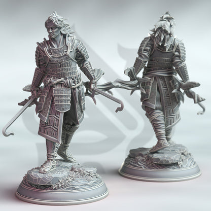 Kenshi Kitsune - Samurai of the Fox 12k Figure + base print 3d RPG miniature Gift Idea mini | Dungeons & Dragons | Tabletop | DM Stash