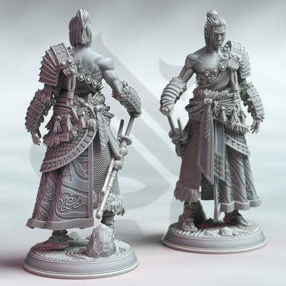 Kaoru Okami - Samurai of the Wolf 12k Figure + base print 3d RPG miniature Gift Idea mini | Dungeons & Dragons | Tabletop | DM Stash