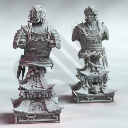 BUST Kenshi Kitsune - 120mm tall - Samurai - figure print 3d 12k miniature Gift Idea | Dungeons and Dragons | Tabletop | DM Stash