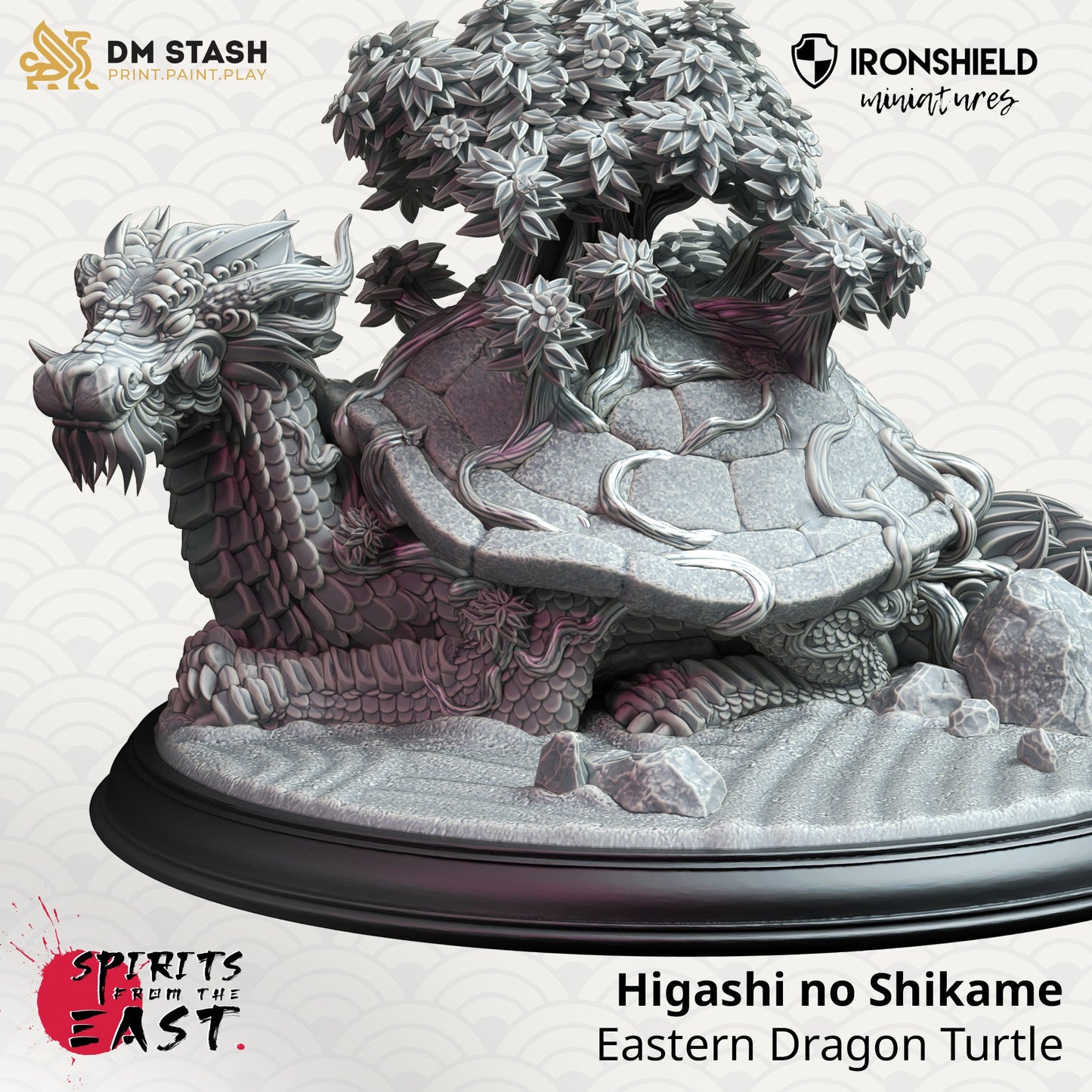 Higashi no Ryuukame - GIANT Eastern Dragon Turtle 12k Figure + Base Print 3D RPG Miniature Gift Idea mini | Dungeons & Dragons | DM Stash