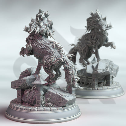 Amaru Taiyo - The Wolf Spirit Figure 12k + Base (50mm) Print 3D RPG Miniature Gift Idea mini | Dungeons & Dragons | Tabletop | DM Stash