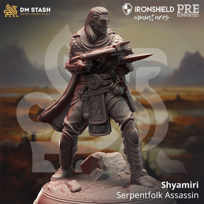 Shyamiri - Yuan Ti Rogue Assassin Figure 12k + Base Print 3D RPG Miniature Gift Idea mini | Dungeons & Dragons | Tabletop | DM Stash