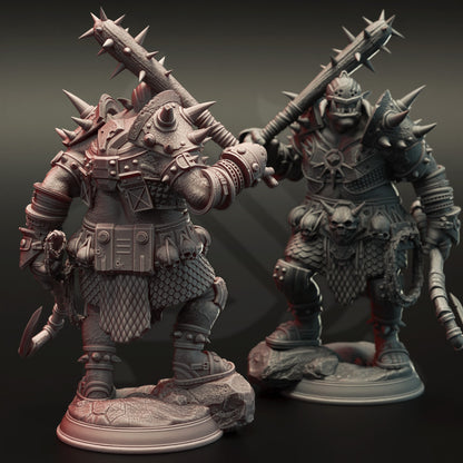 Orc War Captain - Bruz the Basher Figure 12k + Base Print 3D RPG Miniature Gift Idea mini | Dungeons & Dragons | Tabletop | DM Stash