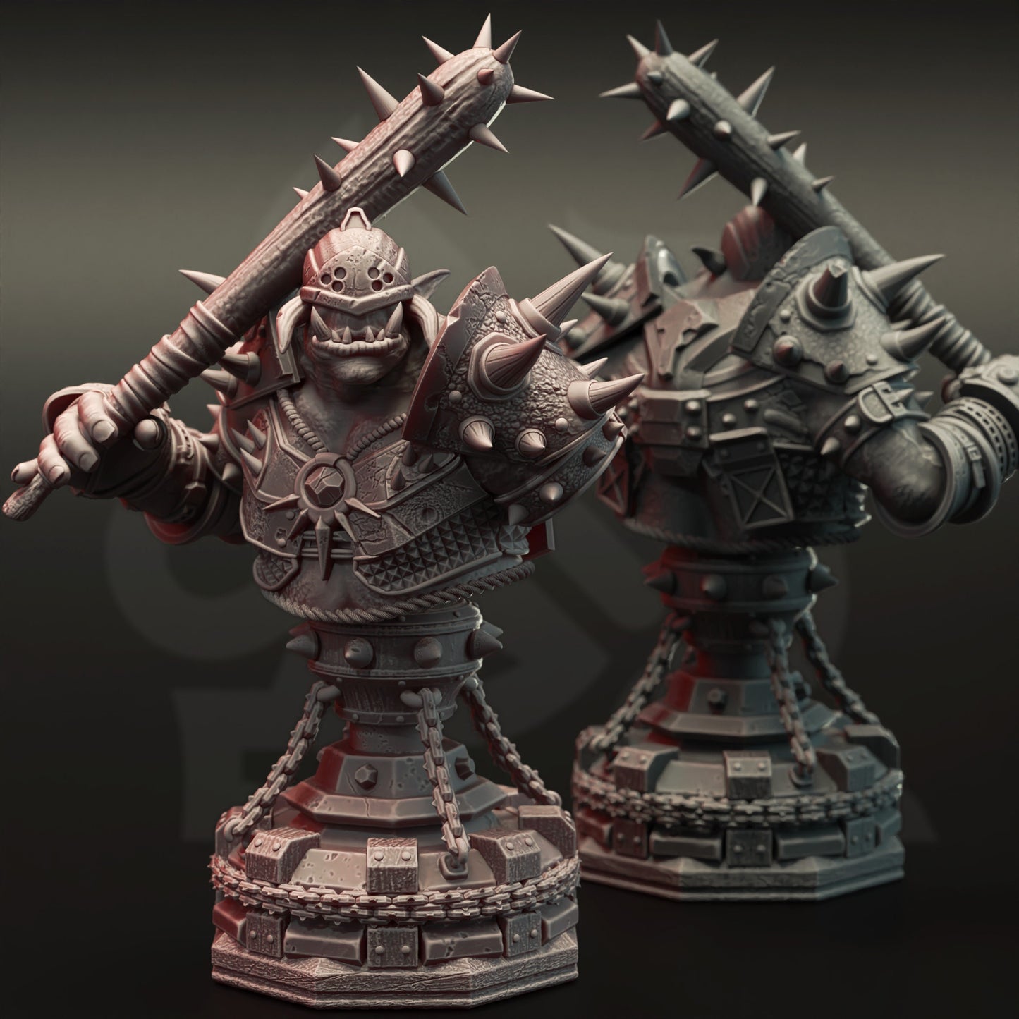 BUST: Orc War Captain - Bruz the Basher - 120mm tall - figure print 3d 12k miniature Gift Idea | Dungeons and Dragons | Tabletop | DM Stash