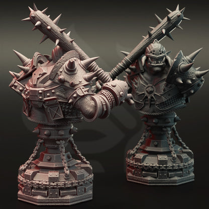 BUST: Orc War Captain - Bruz the Basher - 120mm tall - figure print 3d 12k miniature Gift Idea | Dungeons and Dragons | Tabletop | DM Stash