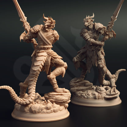 Veseria - Female Dragonborn Barbarian Figure 12k + Base Print 3D RPG Miniature Gift Idea mini | Dungeons & Dragons | Tabletop | DM Stash