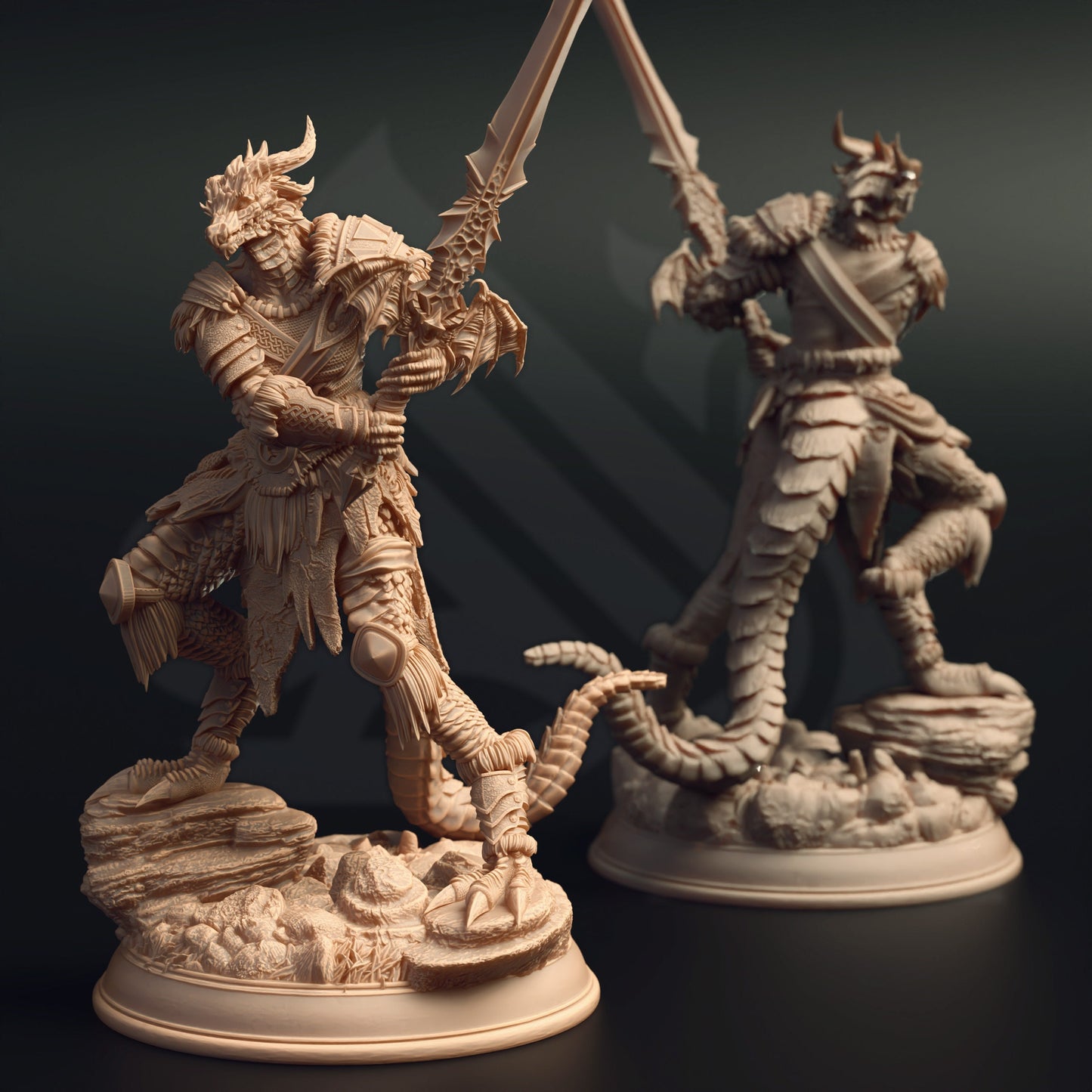 Veseria - Female Dragonborn Barbarian Figure 12k + Base Print 3D RPG Miniature Gift Idea mini | Dungeons & Dragons | Tabletop | DM Stash