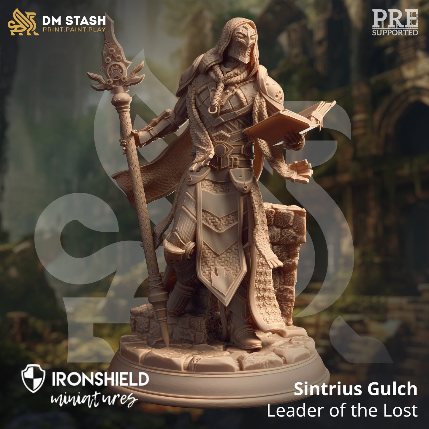 Warforged Wizard - Sintrius Gulch Figure 12k + Base Print 3D RPG Miniature Gift Idea mini | Dungeons & Dragons | Tabletop | DM Stash