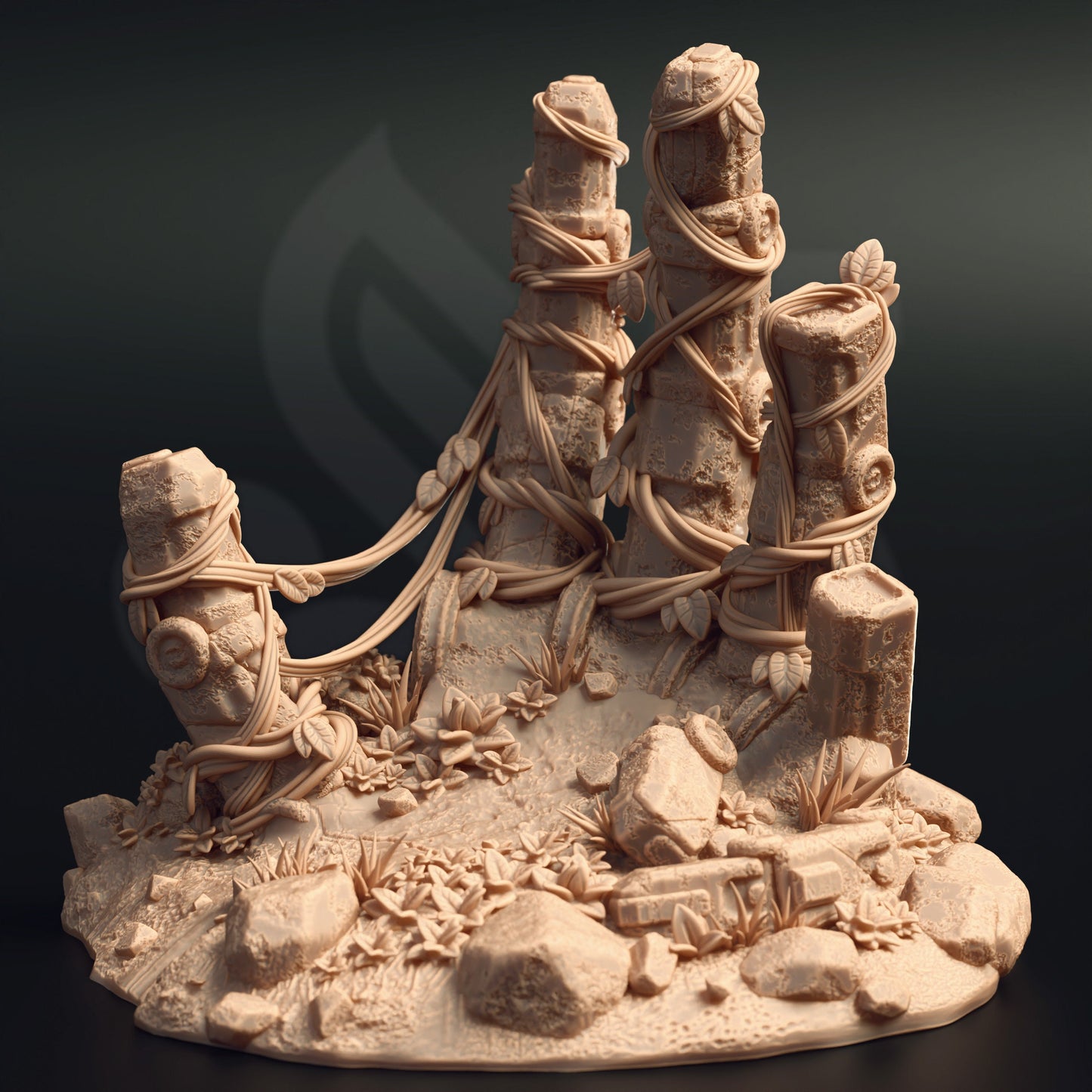 Ancient Statue Ruin Terrain - Ruins of Duradi Enviro 12k Print 3D RPG Miniature Gift Idea mini | Dungeons & Dragons | Tabletop | DM Stash