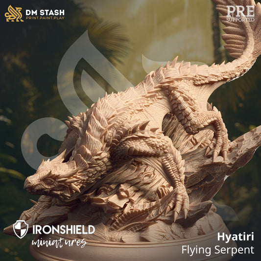 Flying Serpent - Hyatiri Creature Monster Figure 12k + Base Print 3D RPG Miniature Gift Idea mini | Dungeons & Dragons | Tabletop | DM Stash