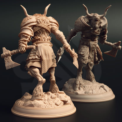 Minotaur Barbarian Hannes Vyrios Monster Figure 12k + Base Print 3D RPG Miniature Gift Idea mini | Dungeons & Dragons | Tabletop | DM Stash