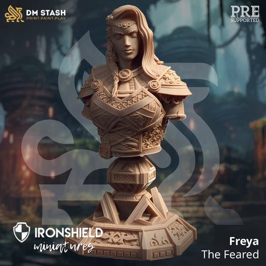 BUST: Elite Shieldmaiden - Freya the Feared - 120mm tall - figure print 3d 12k miniature Gift Idea | Dungeons and Dragons |Tabletop DM Stash