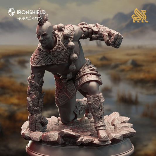 Earth Genasi Brawler - Markus Craghand Figure + Base print 3d 12k dnd miniature Gift Idea mini |Dungeons & Dragons | Tabletop | DM Stash