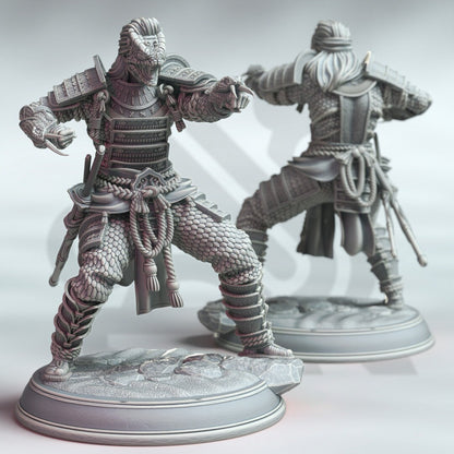 Samurai of the Serpent - Kazuhira Orochi Figure + Base print 3d 12k miniature Gift Idea | Dungeons & Dragons | Tabletop | DM Stash