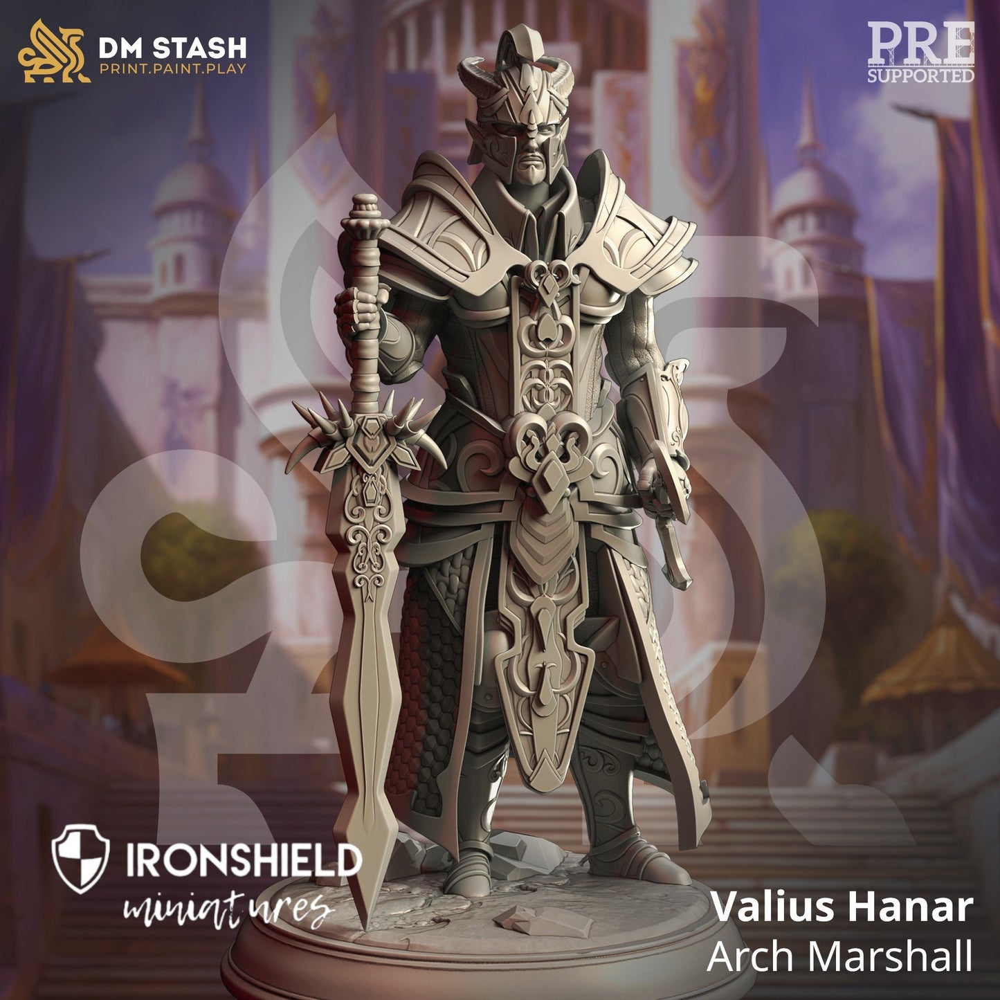 High Elven Warrior King - Valius Hanar Figure 12k + Base Print 3D RPG Miniature Gift Idea mini | Dungeons & Dragons | Tabletop | DM Stash