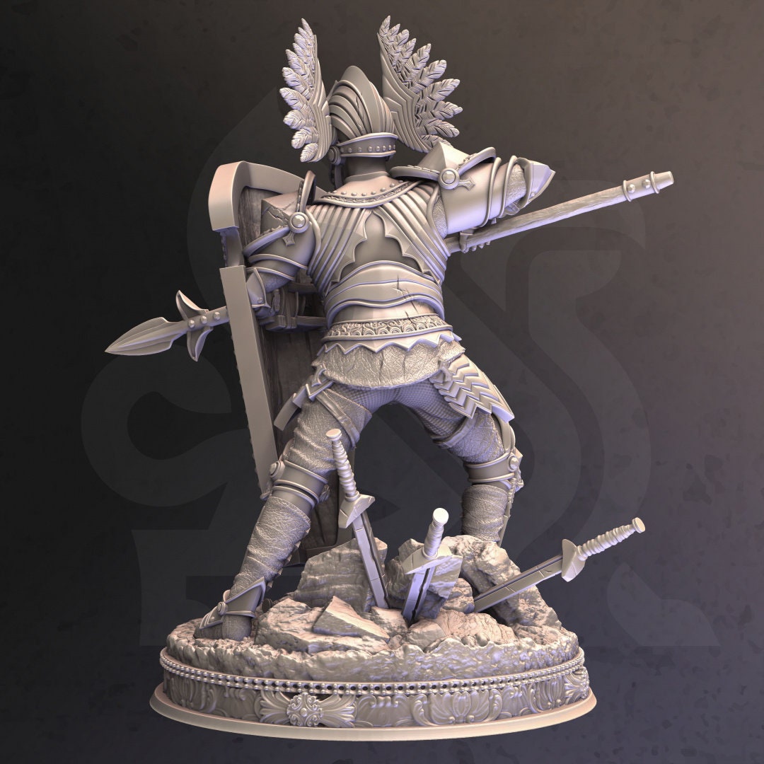 Guardian Worrior Shieldsman - Eridius Falx Figure + Base print 3d 12k miniature Gift Idea | Dungeons & Dragons | Tabletop | DM Stash