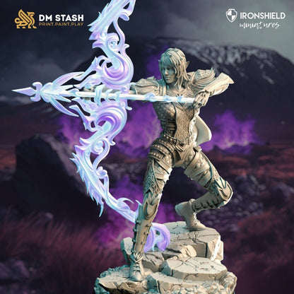 High Elf Arcane Archer - Eldiara Figure + Base print 3d 12k miniature Gift Idea | Dungeons & Dragons | Tabletop | DM Stash