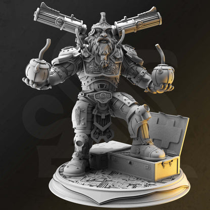 Dwarven Grenadier - Duktuk Figure + Base print 3d 12k miniature Gift Idea | Dungeons & Dragons | Tabletop | DM Stash