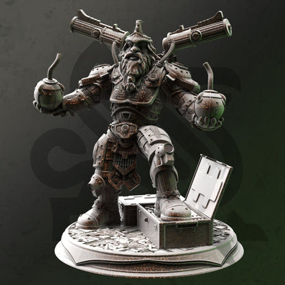 Dwarven Grenadier - Duktuk Figure + Base print 3d 12k miniature Gift Idea | Dungeons & Dragons | Tabletop | DM Stash