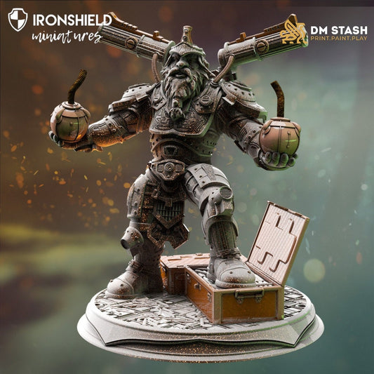 Dwarven Grenadier - Duktuk Figure + Base print 3d 12k miniature Gift Idea | Dungeons & Dragons | Tabletop | DM Stash