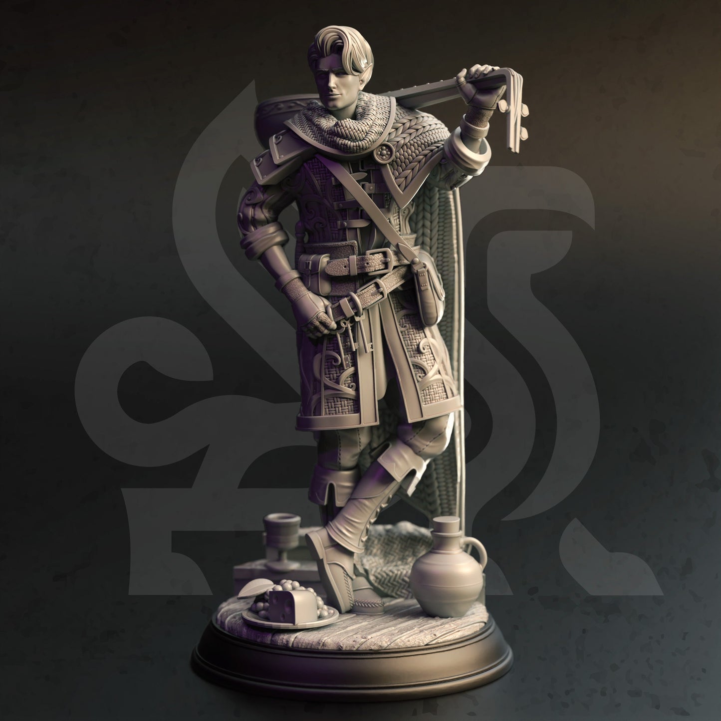 Roguish Elven Bard - Nathaniel Figure 12k + Base Print 3D RPG Miniature Gift Idea mini | Dungeons & Dragons | Tabletop | DM Stash