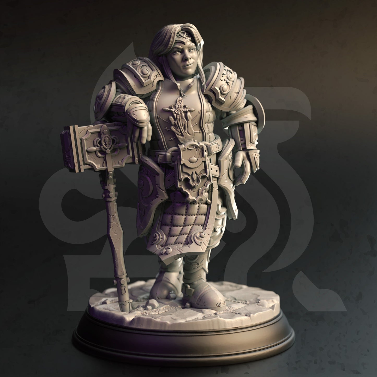 Dwarf Conquest Paladin - Enira Figure 12k + Base Print 3D RPG Miniature Gift Idea mini | Dungeons & Dragons | Tabletop | DM Stash