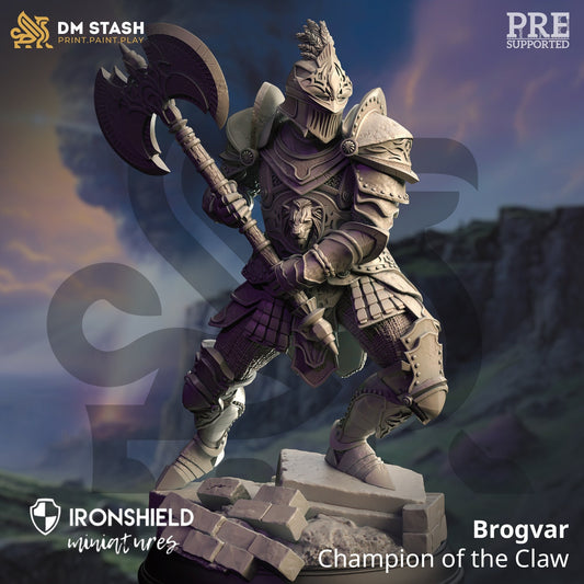 Goliath Knight - Brogvar Dragon Warrior Figure 12k + Base Print 3D RPG Miniature Gift Idea mini | Dungeons & Dragons | Tabletop | DM Stash