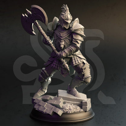 Goliath Knight - Brogvar Dragon Warrior Figure 12k + Base Print 3D RPG Miniature Gift Idea mini | Dungeons & Dragons | Tabletop | DM Stash