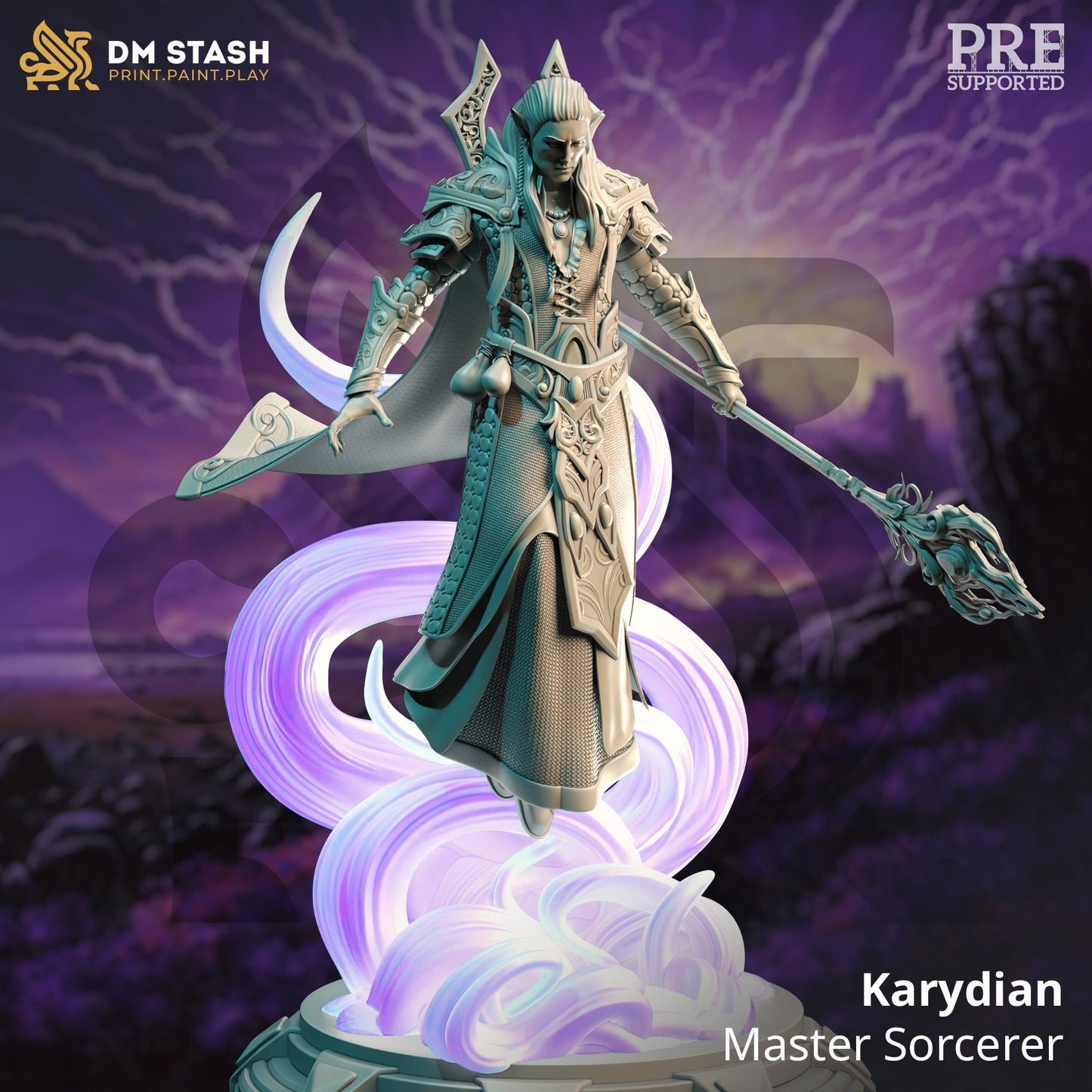 High Elf Master Sorcerer - Karydian Figure 12k + Base Print 3D RPG Miniature Gift Idea mini | Dungeons & Dragons | Tabletop | DM Stash