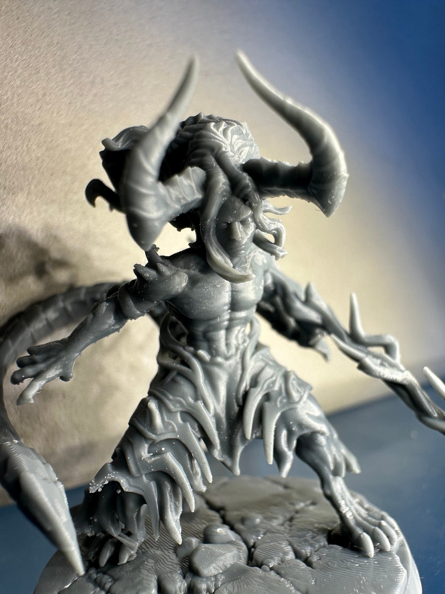 Dracowarrior demon with tail monster warrior  for dnd figure print 3d resin 12k 32mm miniatures figures mini