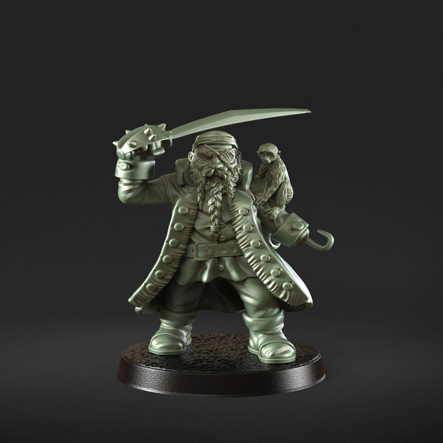 Capitan Dario Deep Water Sea King sword Figure + Base print 3d 12k miniature Gift Idea | Dungeons & Dragons | Tabletop | RN EStudio