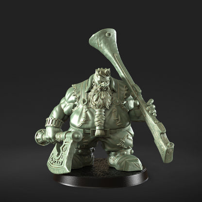 Trabuco Deep Water Dwarf Pirate Gnome Dwarfin Figure + Base print 3d 12k miniature Gift Idea | Dungeons & Dragons | Tabletop | RN EStudio