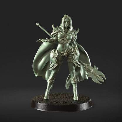 Dara Deep Water underwater princess with harpoon Figure + Base print 3d 12k miniature Gift Idea | Dungeons & Dragons | Tabletop | RN EStudio