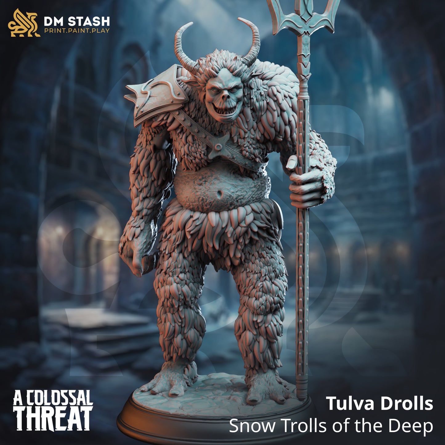 Snow Trolls - Tulva Drolls (3 variants) Figure 12k + Base Print 3D RPG Miniature Gift Idea mini | Dungeons & Dragons | Tabletop | DM Stash