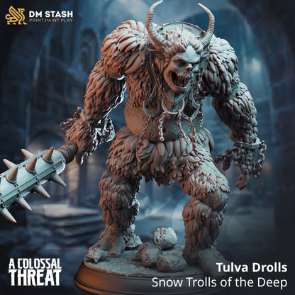 Snow Trolls - Tulva Drolls (3 variants) Figure 12k + Base Print 3D RPG Miniature Gift Idea mini | Dungeons & Dragons | Tabletop | DM Stash