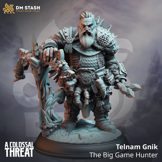 Dwarf Monster Slayer Ranger - Telnam Gnik Figure with base print 3d 12k miniature Gift Idea mini | Dungeons & Dragons | Tabletop | DM Stash