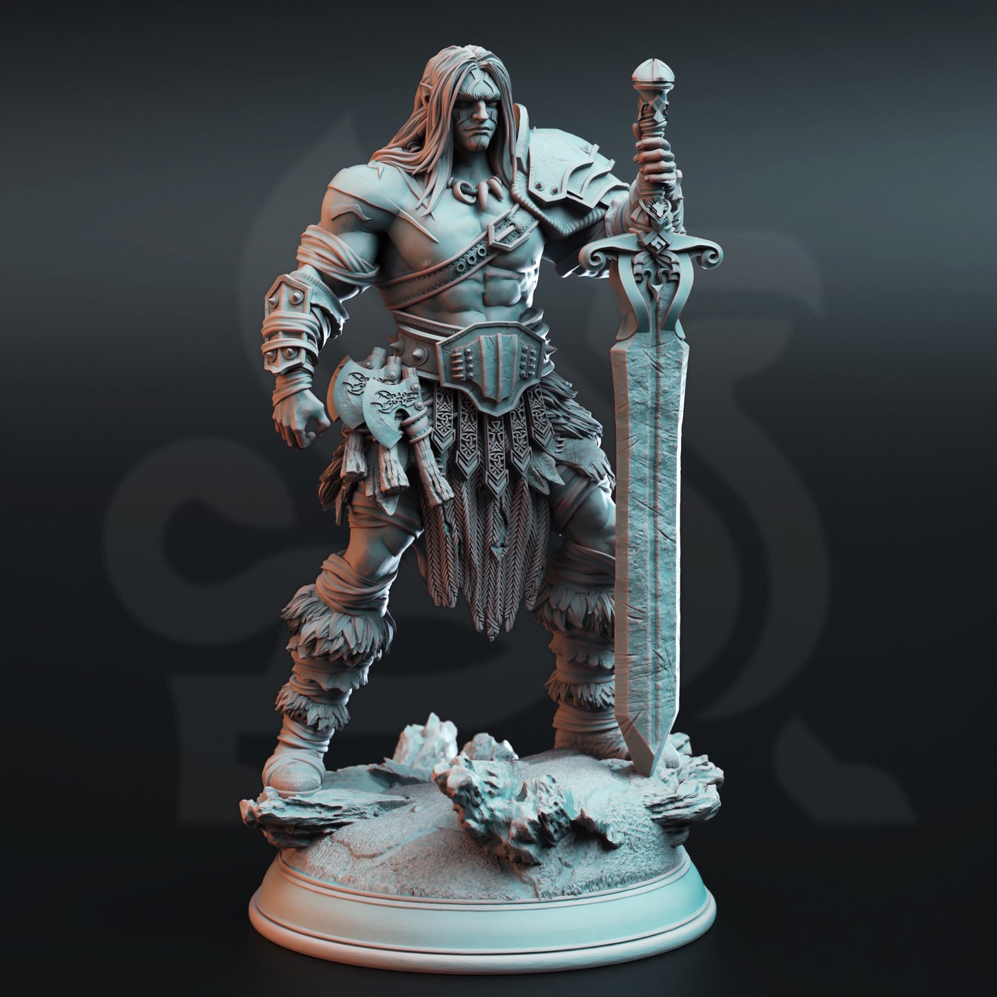 Goliath Giant Barbarian - Oovur Figure with base print 3d 12k miniature Gift Idea mini | Dungeons & Dragons | Tabletop | DM Stash