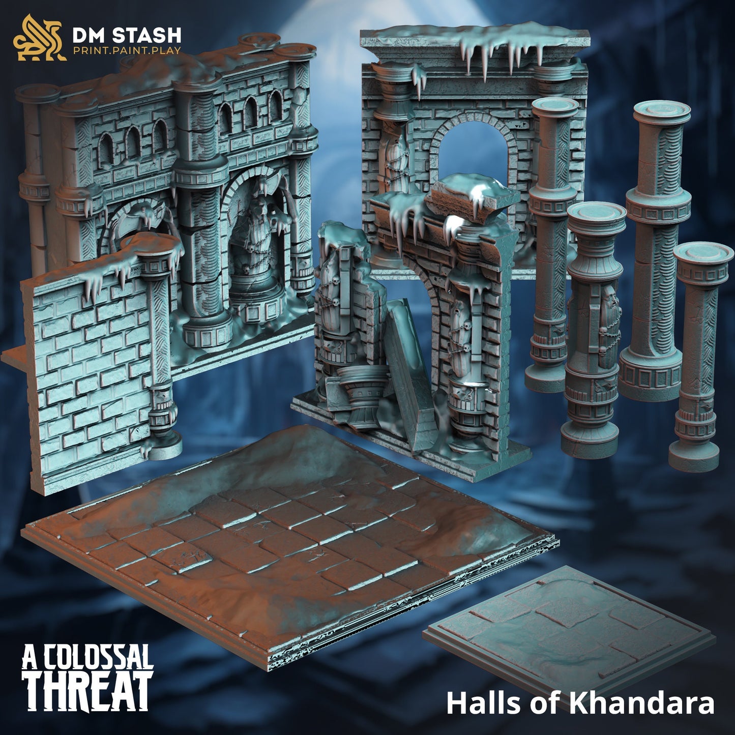 Giant Terrain Set - Halls of Khandara Environment print 3d 12k miniature Gift Idea mini | Dungeons & Dragons | Tabletop | DM Stash