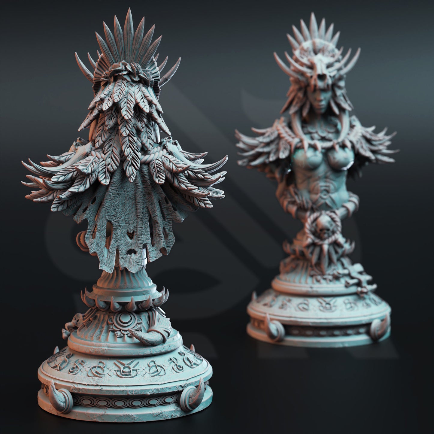 BUST Goliath Blood Shaman Priestess - Driga - 120mm tall - figure print 3d 12k miniature Gift Idea | Dungeons and Dragons |Tabletop DM Stash