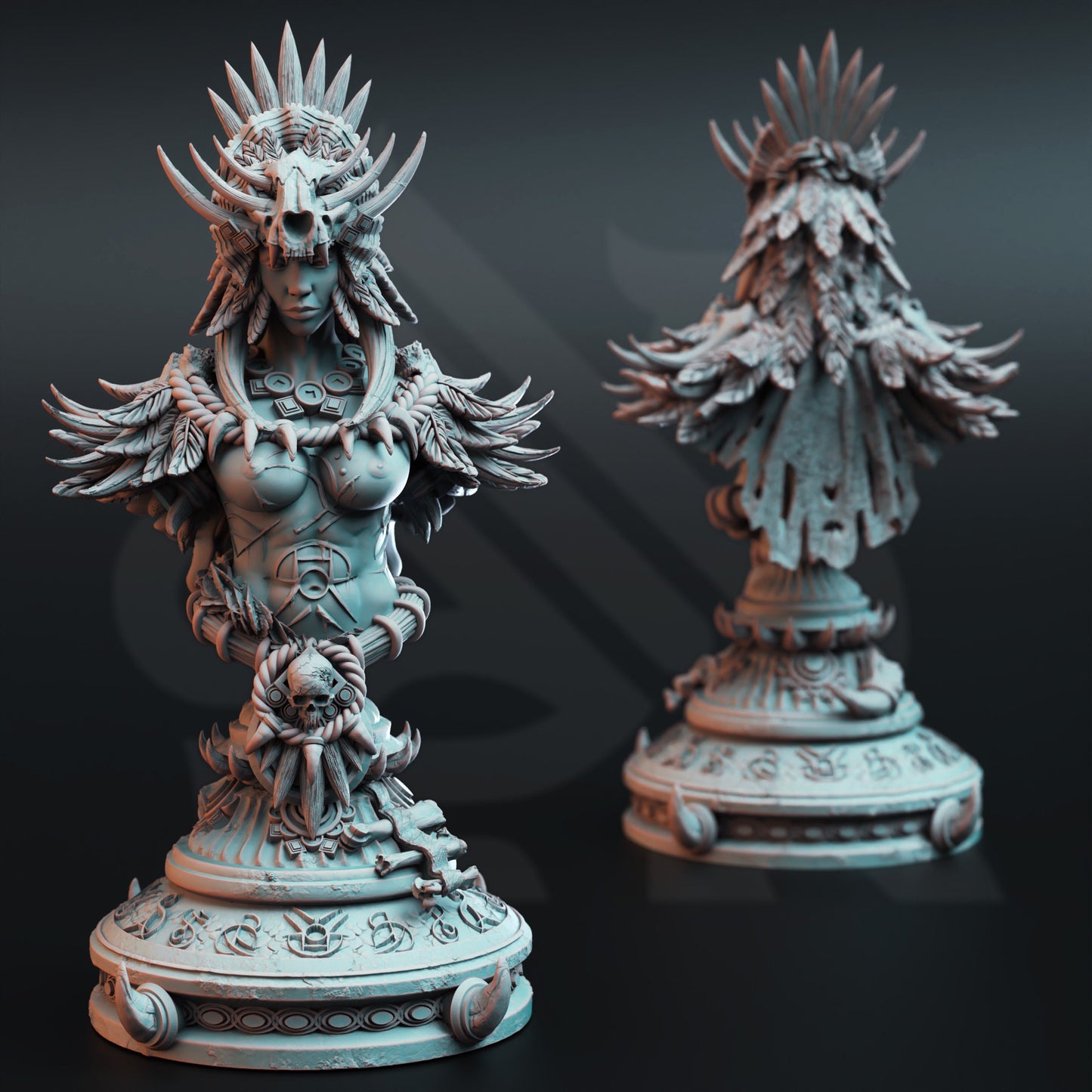 BUST Goliath Blood Shaman Priestess - Driga - 120mm tall - figure print 3d 12k miniature Gift Idea | Dungeons and Dragons |Tabletop DM Stash